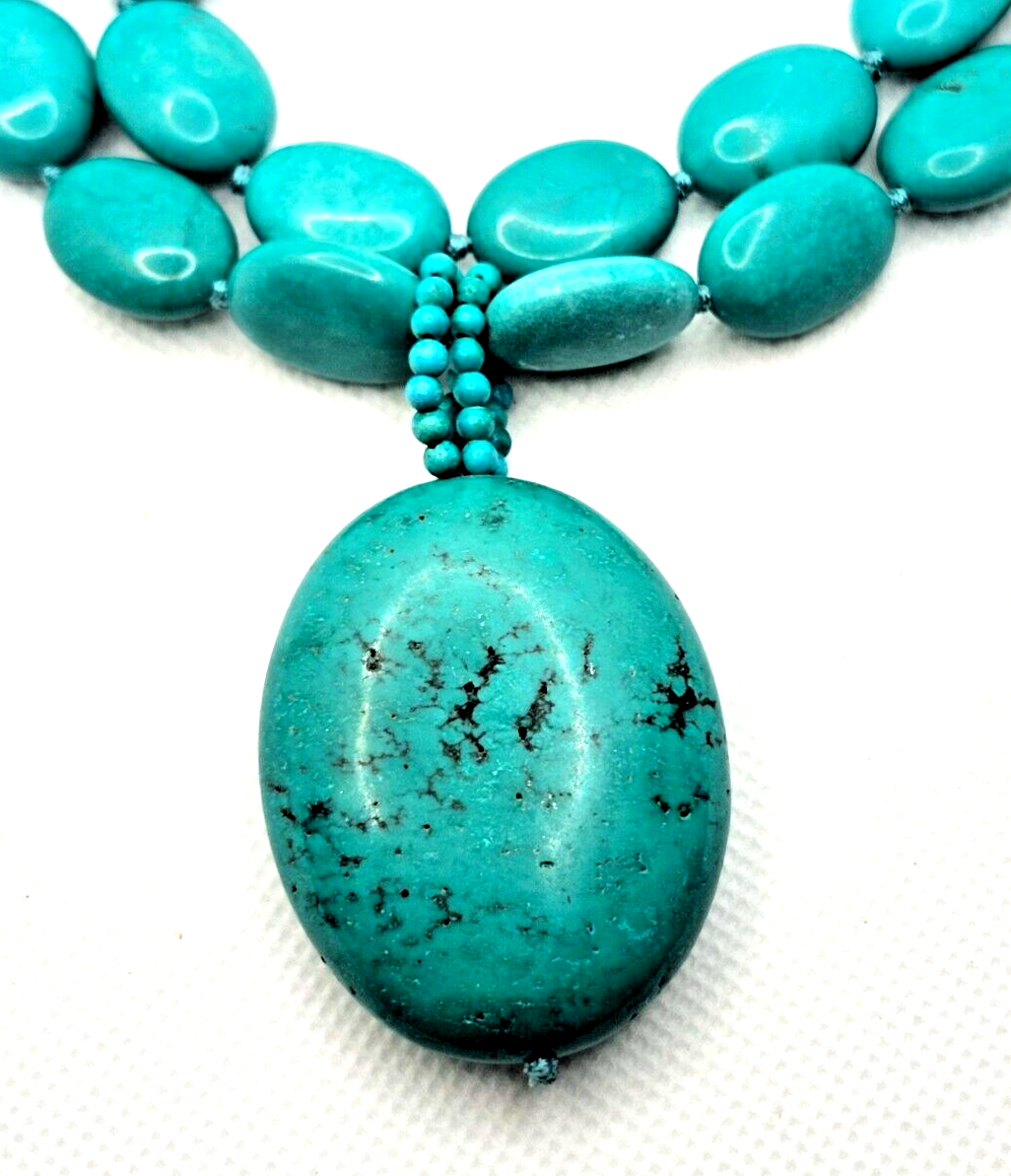 Lucas Lameth Double Stand Turquoise Sterling Silver Necklace & Pendant image 1