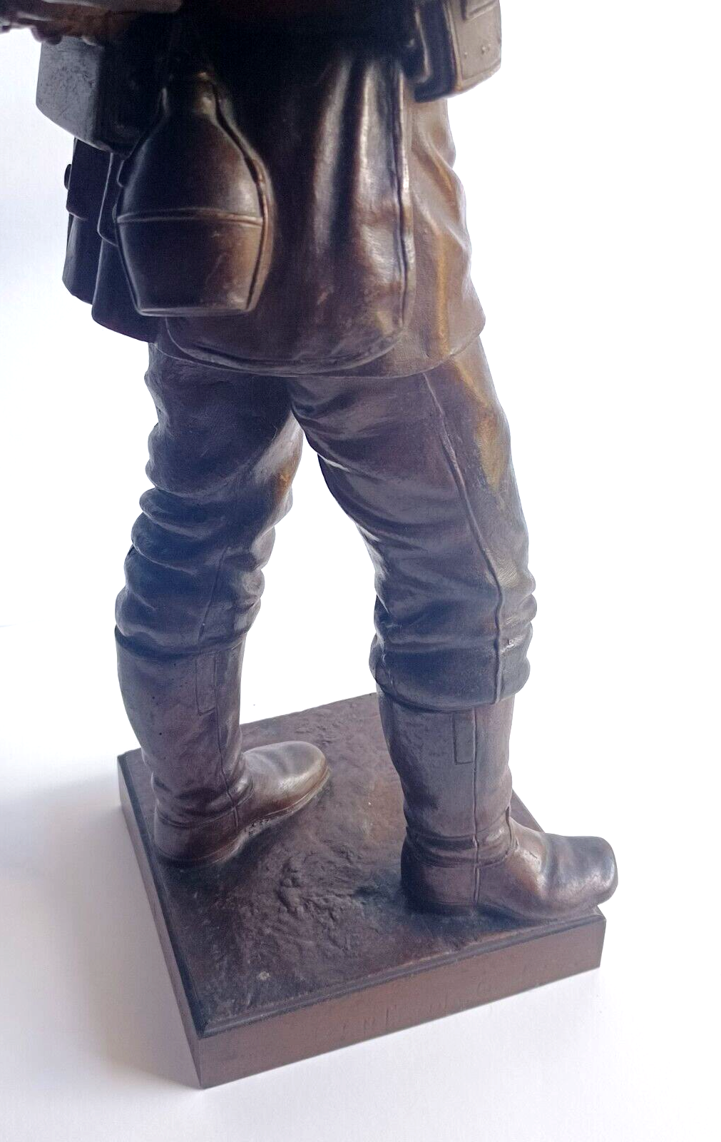 Antique Early 20th Century WWI German Soldier Bronze Sculpture Statue Signed image 13