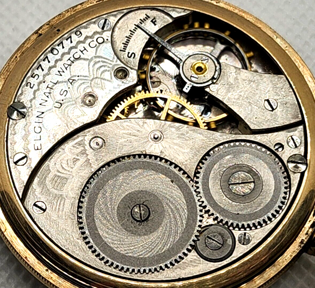 Antique 20's Elgin National Watch Co Gold Filled 7J Pocket Watch 12 Size image 7