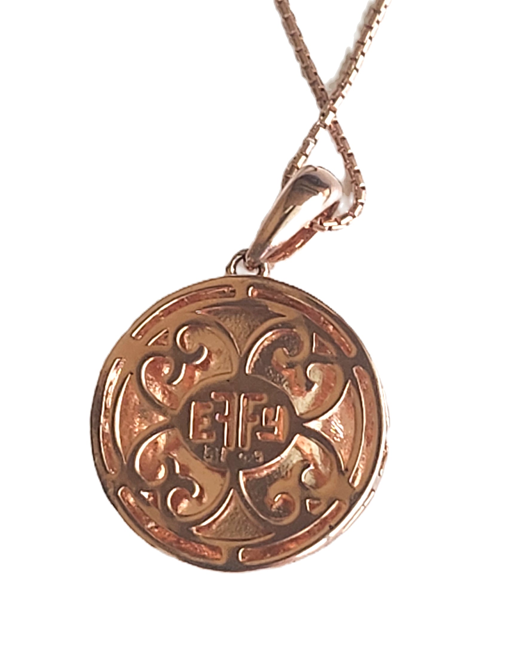 Effy Rose Gold Sterling Silver & White Sapphire Pendant with Chain in Box image 5