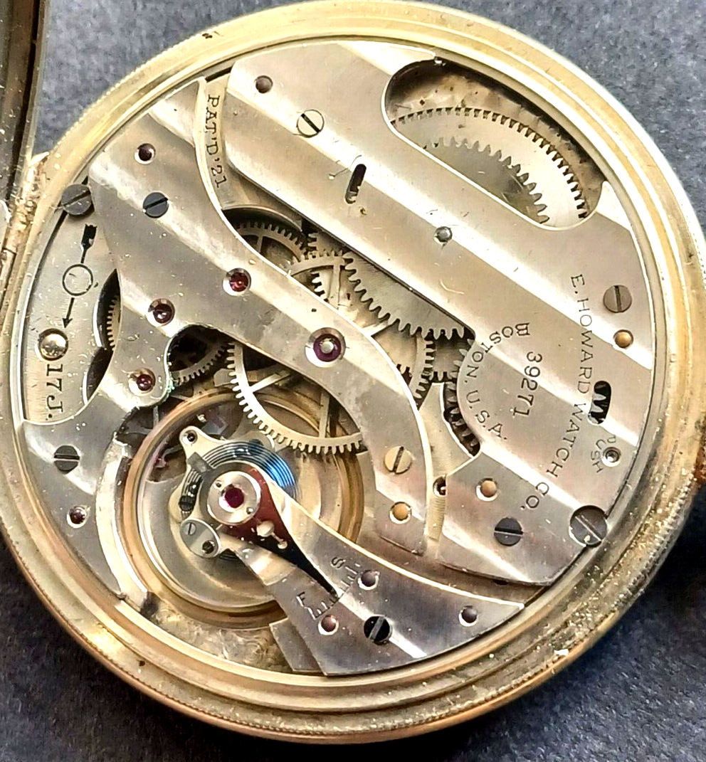 Antique E Howard Series 12 Solid 14K White Gold Pocket Watch 17J  10 Size in Box image 8