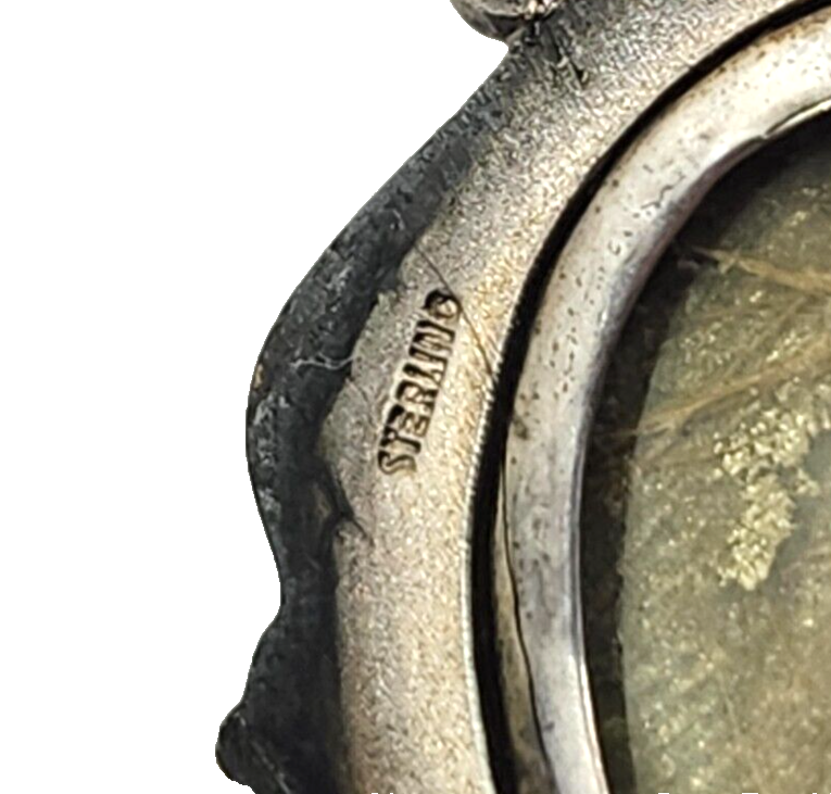 Antique Sterling Silver Guilloche Enamel Long Link Chain w/ Matching Locket image 12