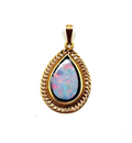Fiery Doublet Black Opal & 14K Yellow Gold Pendant image 0