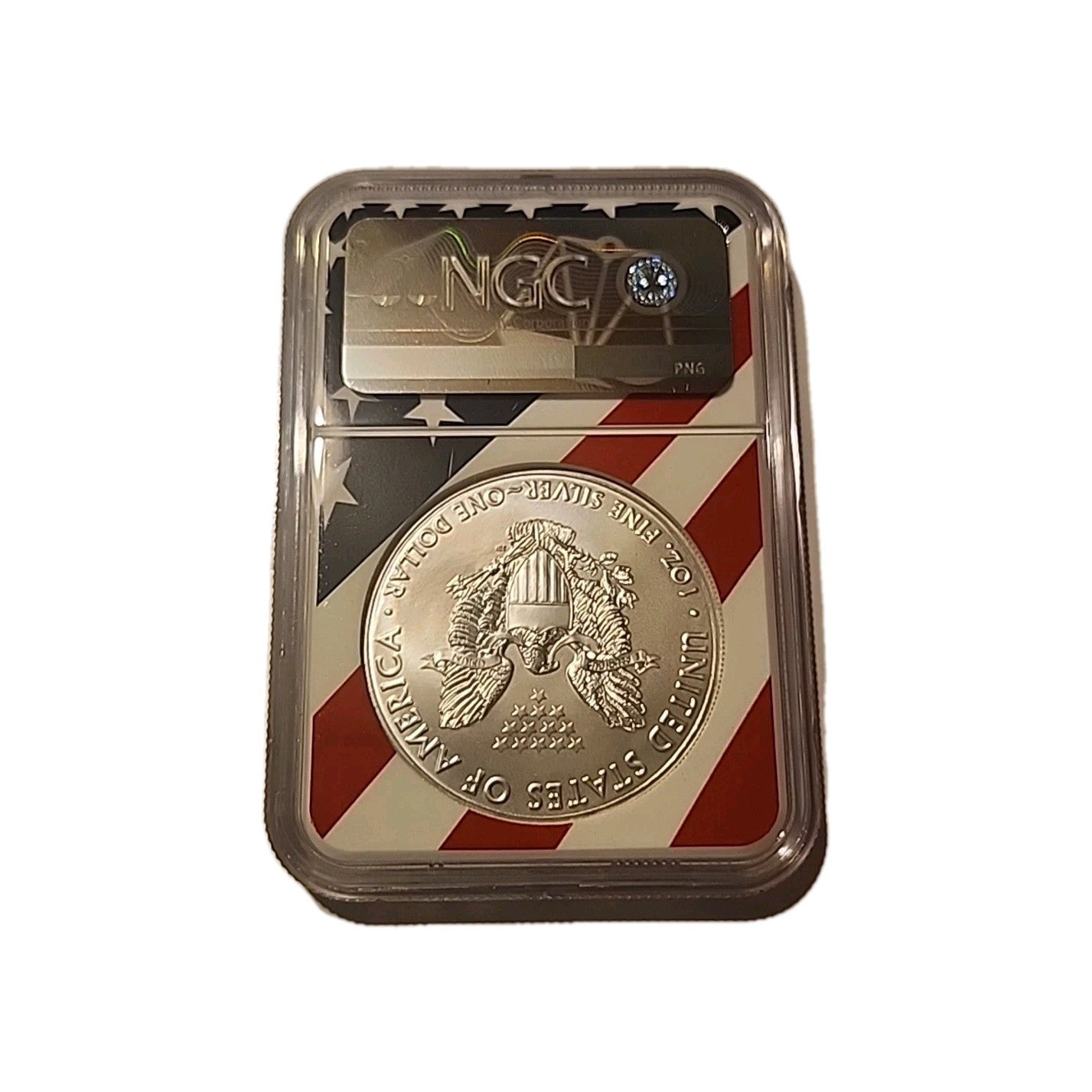 2020 US Silver $1 Eagle NGC MS69 American Flag image 1