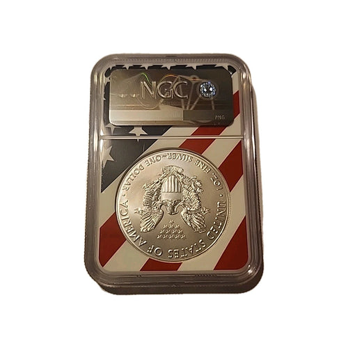 2020 US Silver $1 Eagle NGC MS69 American Flag image 1