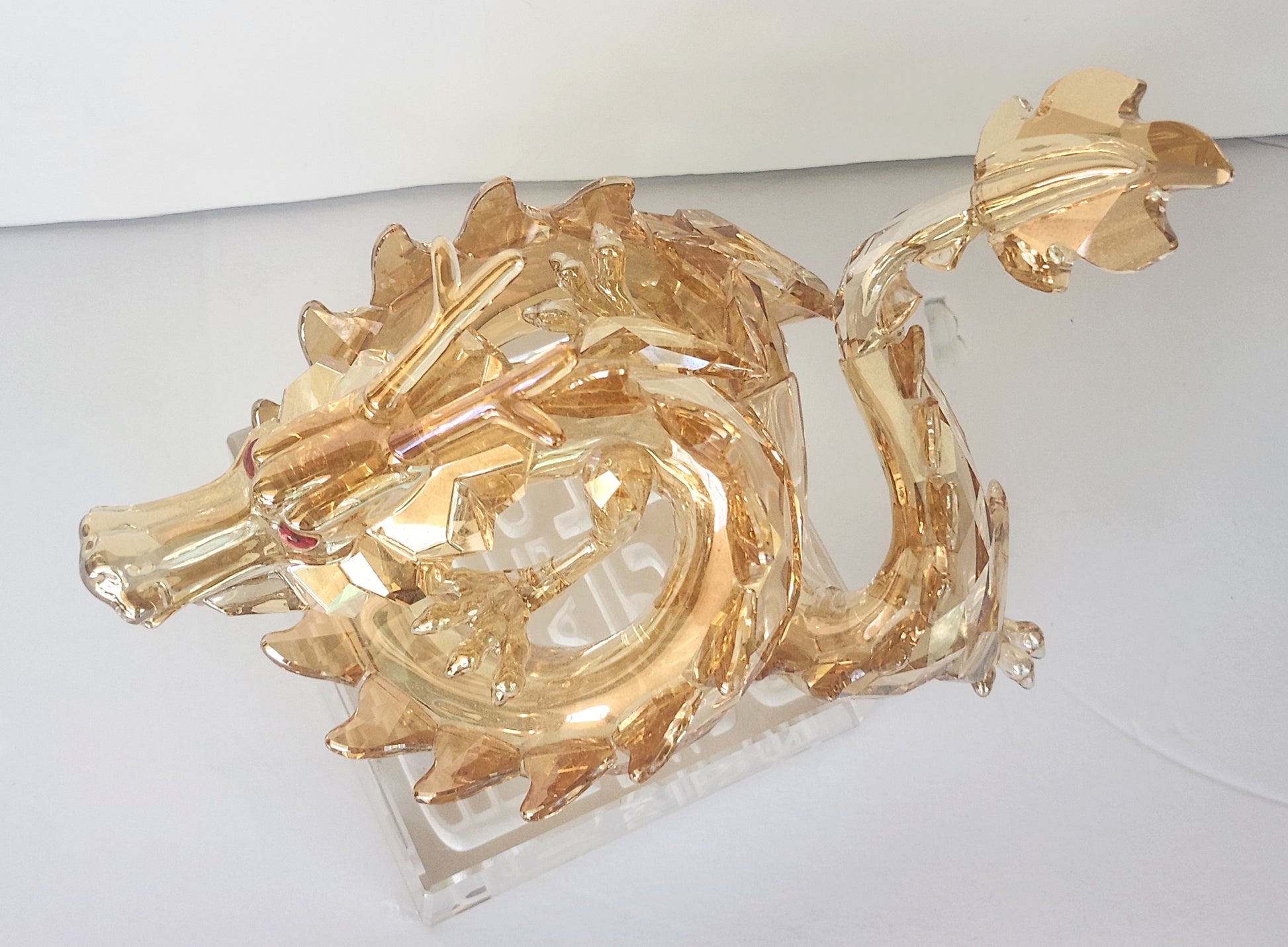 Large Swarovski Crystal Zodiac Dragon Good Luck Golden Figurine #1083710 image 6