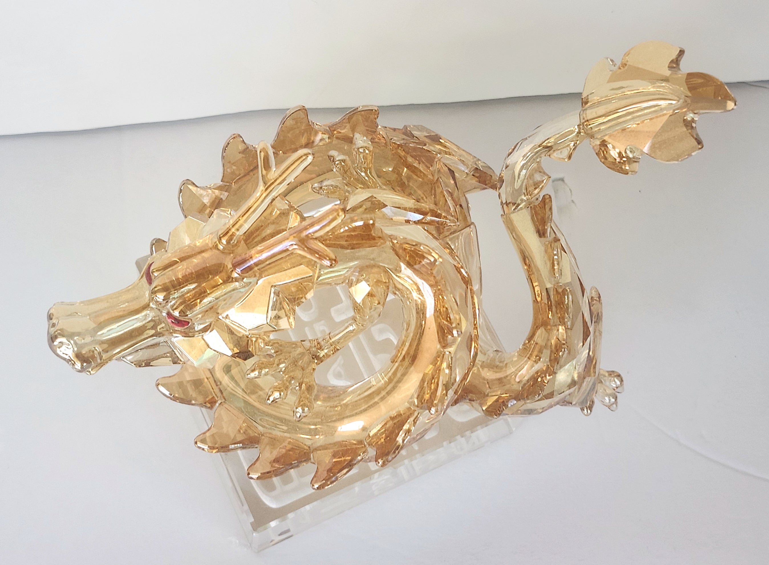 Large Swarovski Crystal Zodiac Dragon Good Luck Golden Figurine #1083710 image 6