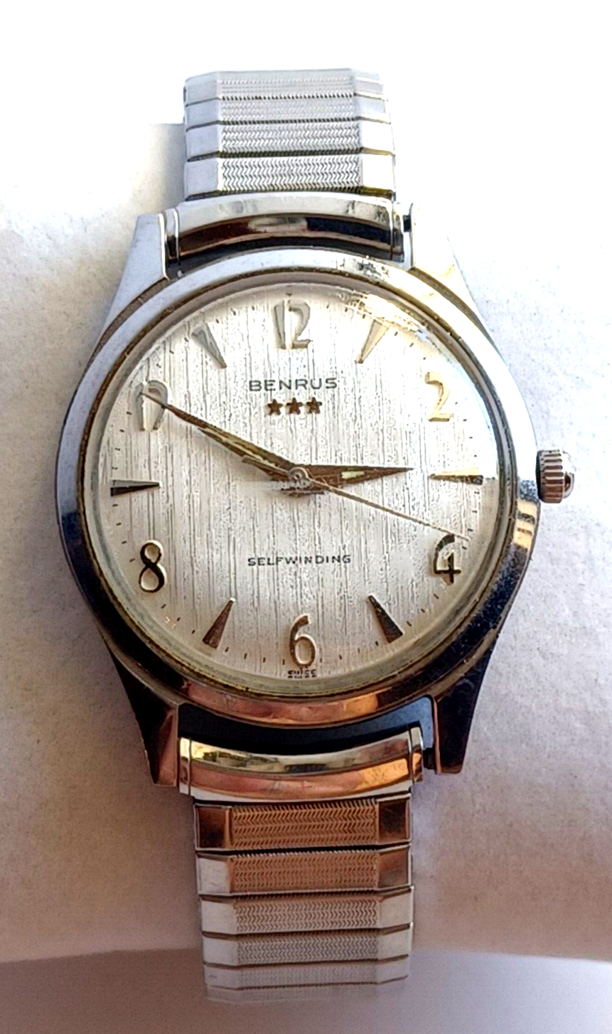 Vintage Benrus 3 Star Self-Winding Series #7001 Mens Watch ~ Works Great image 1