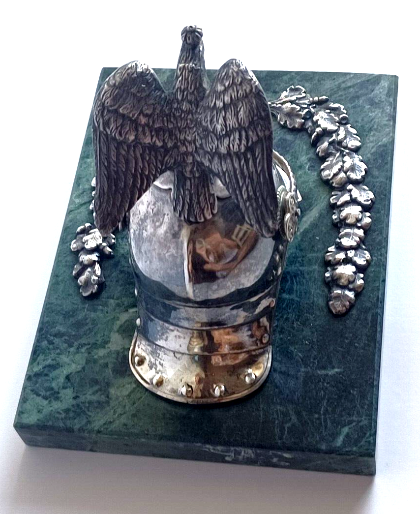 Prussian Regiment Corps Officers Sterling Silver Parade Helmet Iron Cross Award image 8