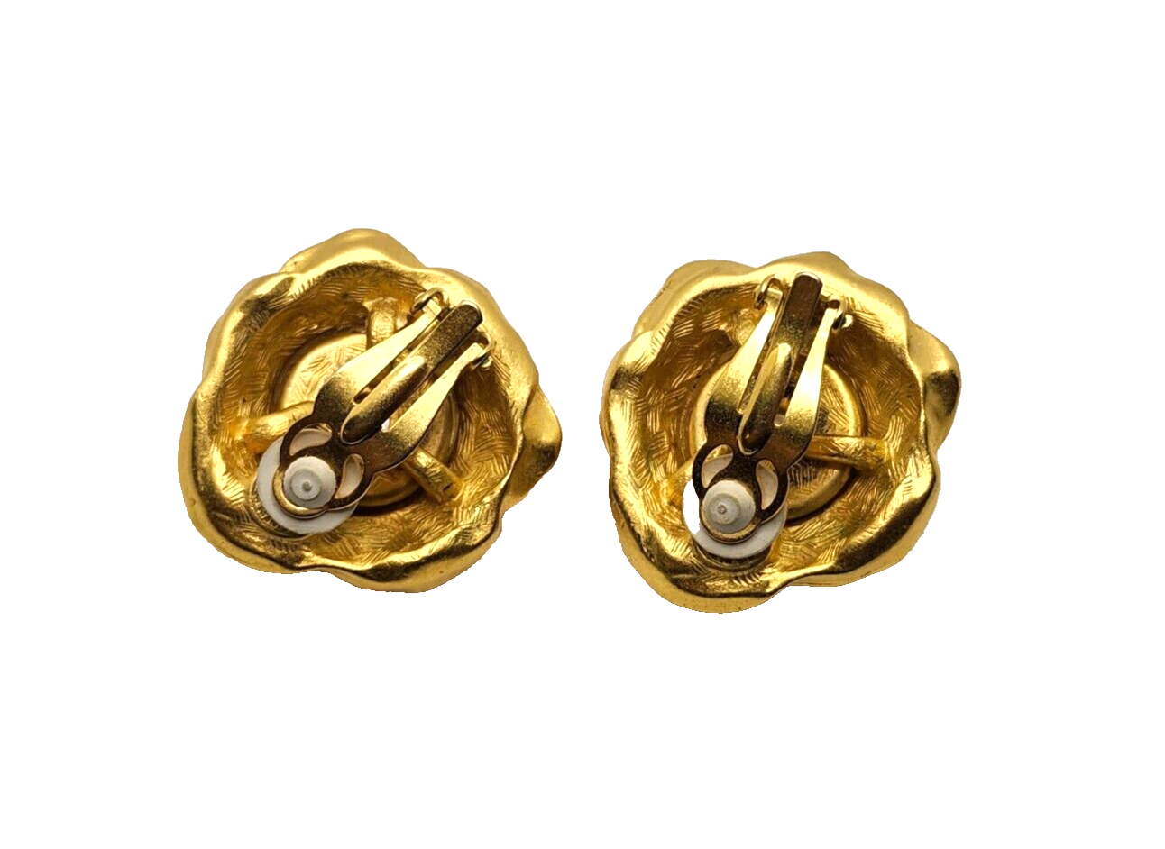 Authentic Givenchy Gold-tone Faux Pearl Flower Clip-On Earrings image 4