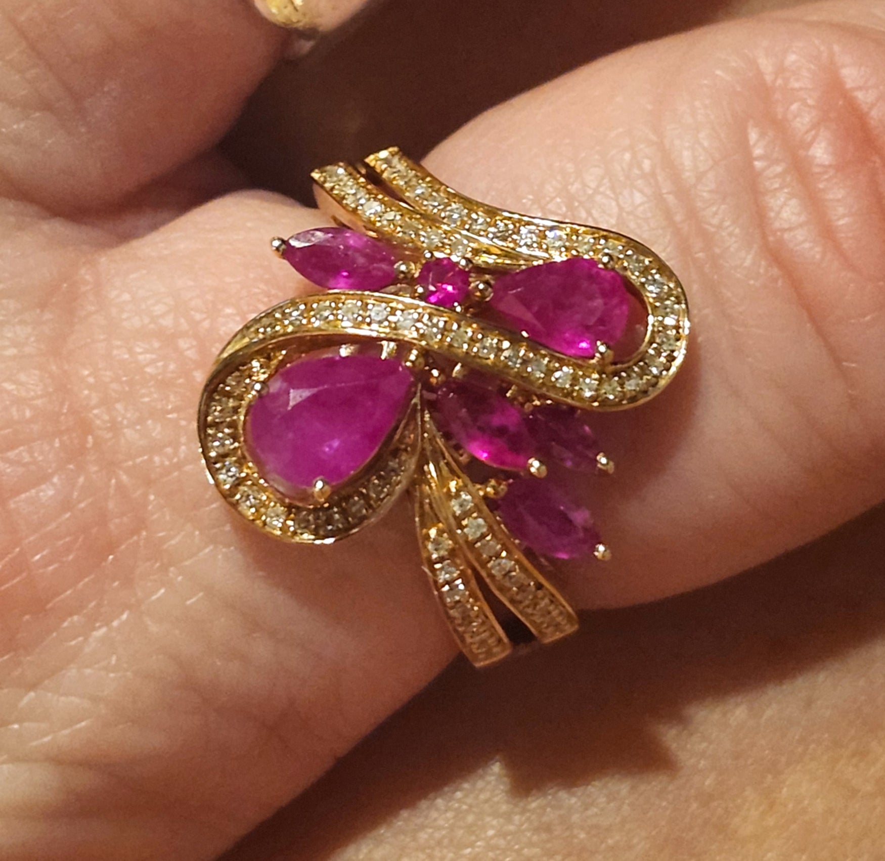 New! Effy Ruby & Diamond 14kYellow Gold Ring in Box image 6