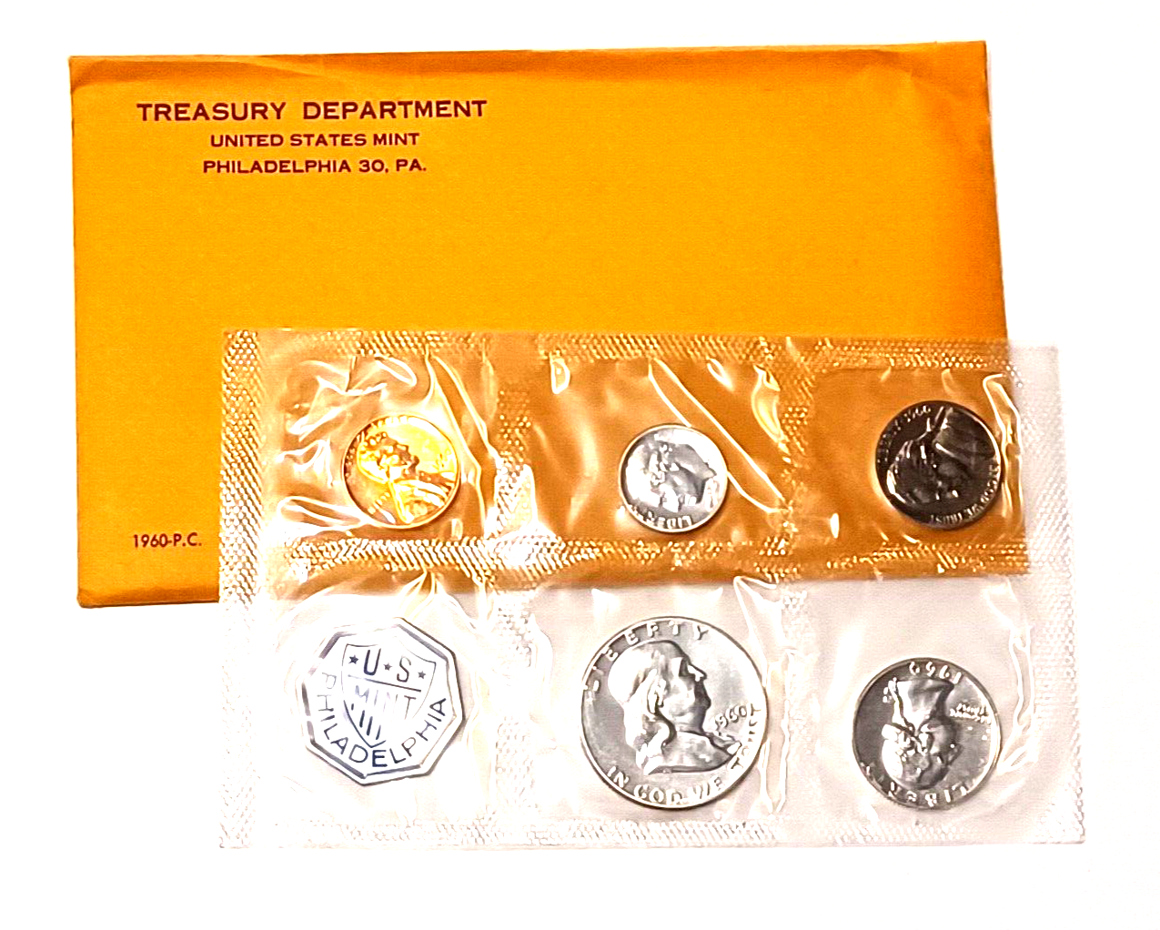 1960 U.S. Mint SILVER PROOF Set in Original Envelope image 0