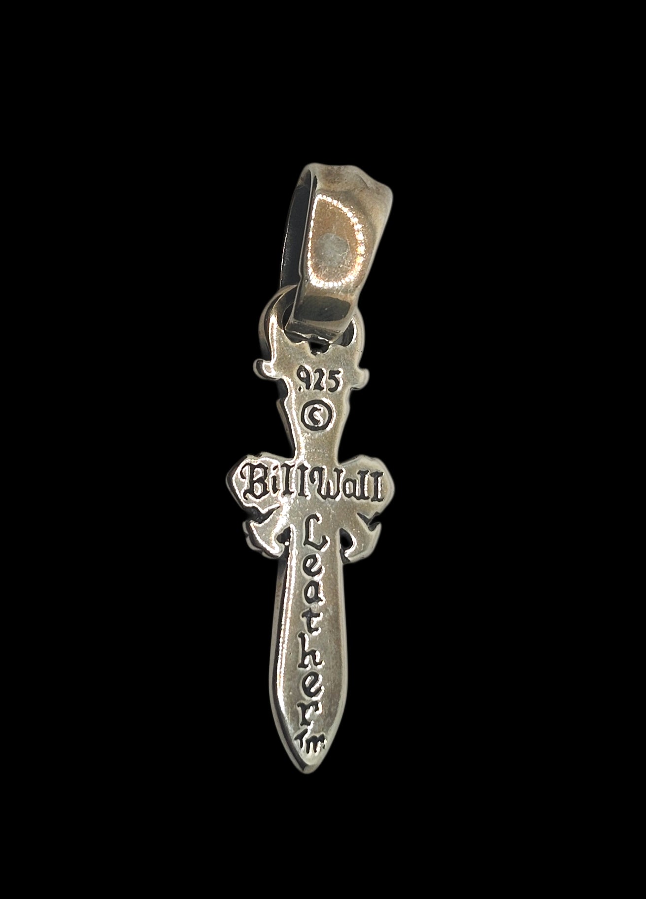 BWL Bill Wall Leather Sterling Saber Cross Pendant image 3