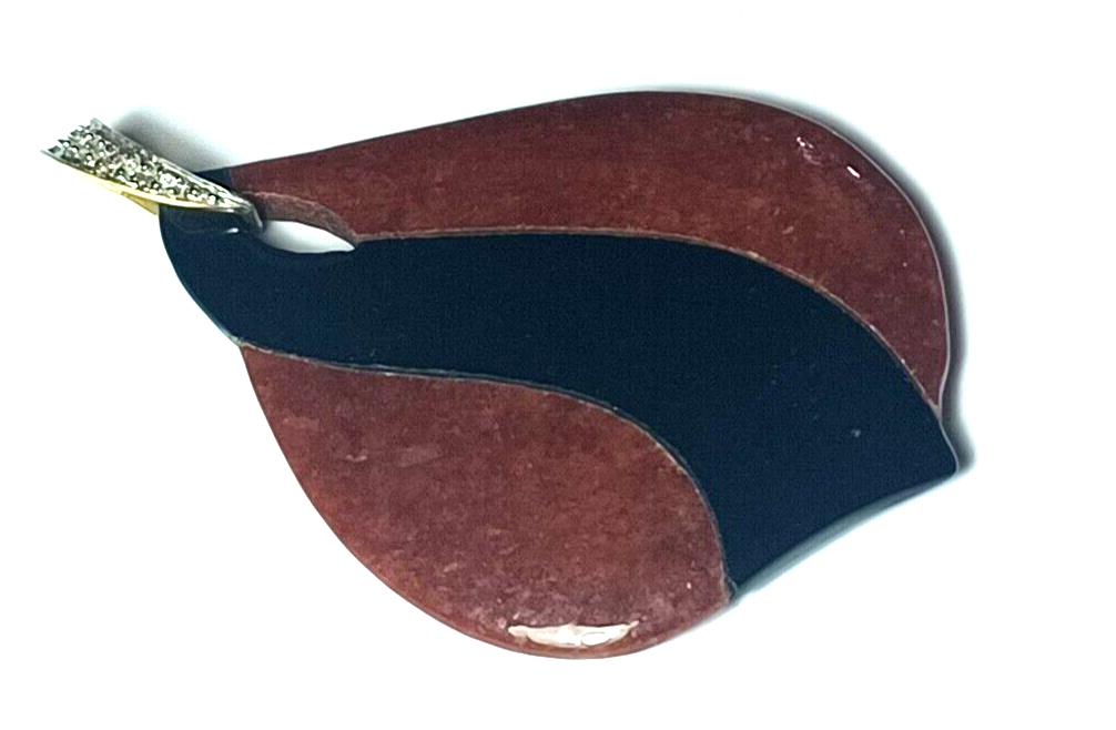 Black & Red Onyx 14K Yellow Gold & Diamond Pendant image 2
